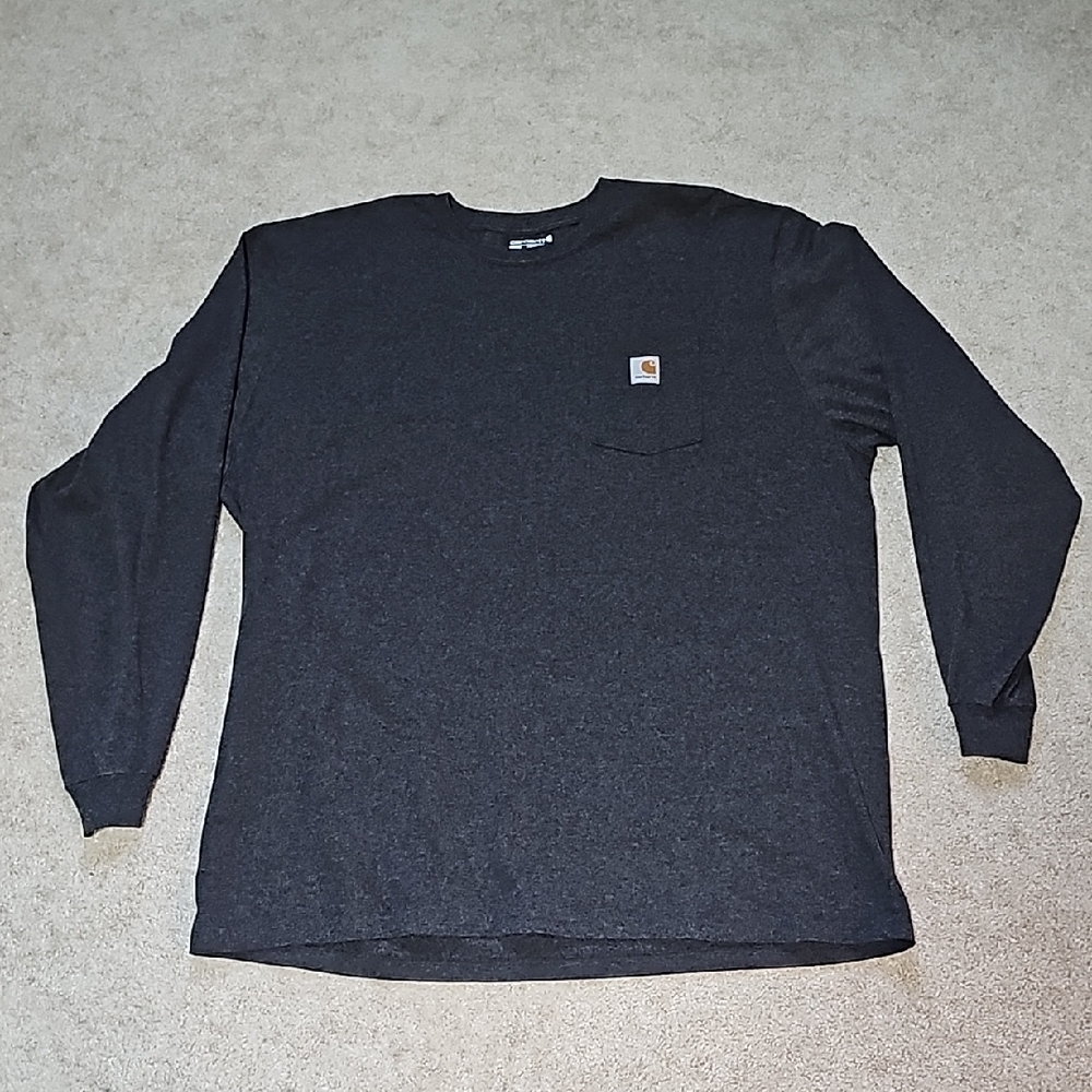 Carhartt Long Sleeve Shirt w/Front Pocket Dark Grey 3XLT